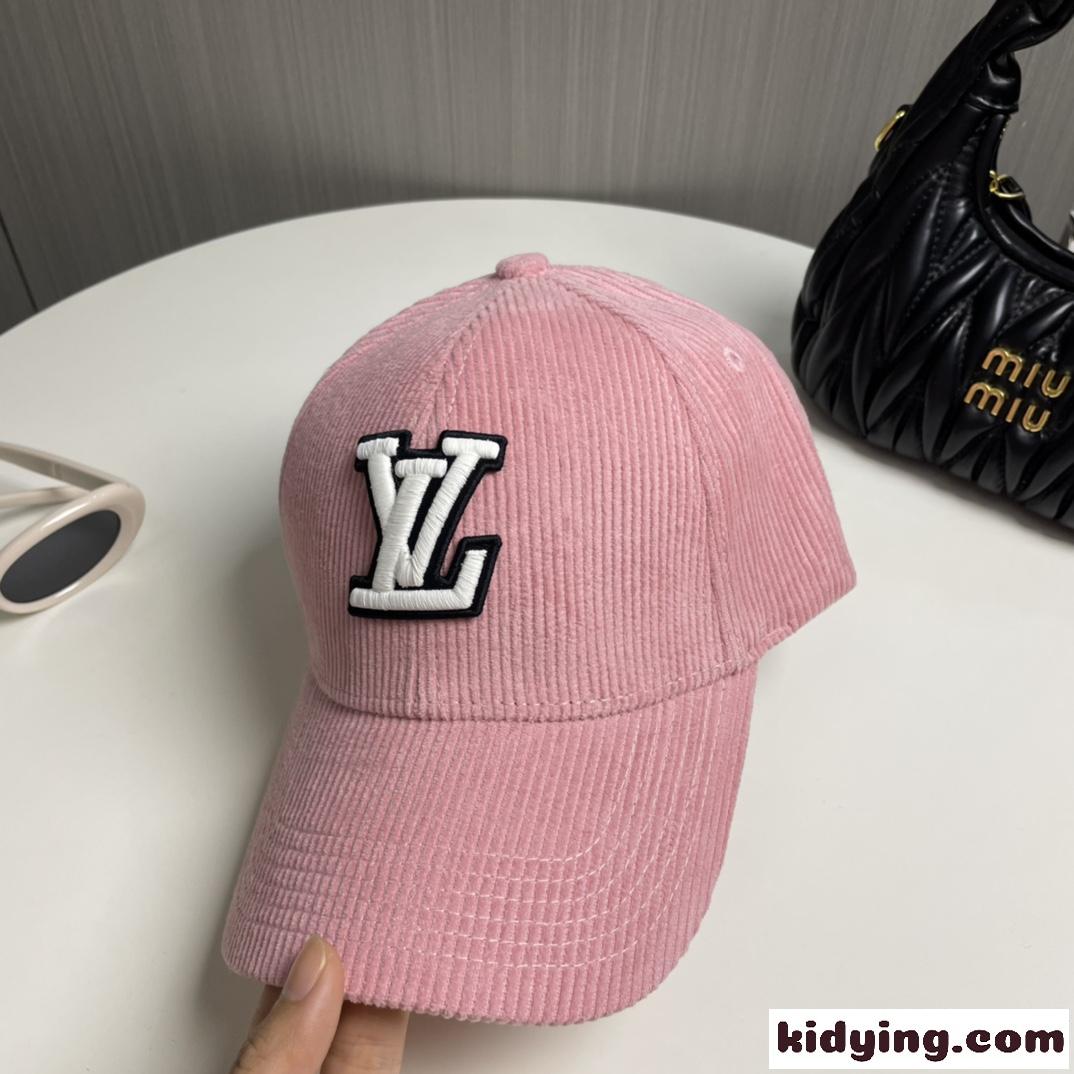キャップ・LV シグネチャー コーデュロイ ルイヴィトン 帽子 コピー ピンク-2