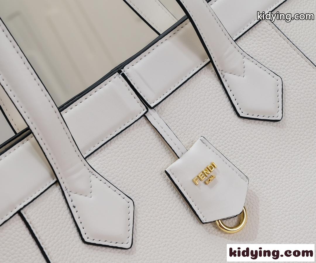 Fendi Origami ミディアム 変形バッグ フェンディ バッグ コピー ホワイトレザー-4