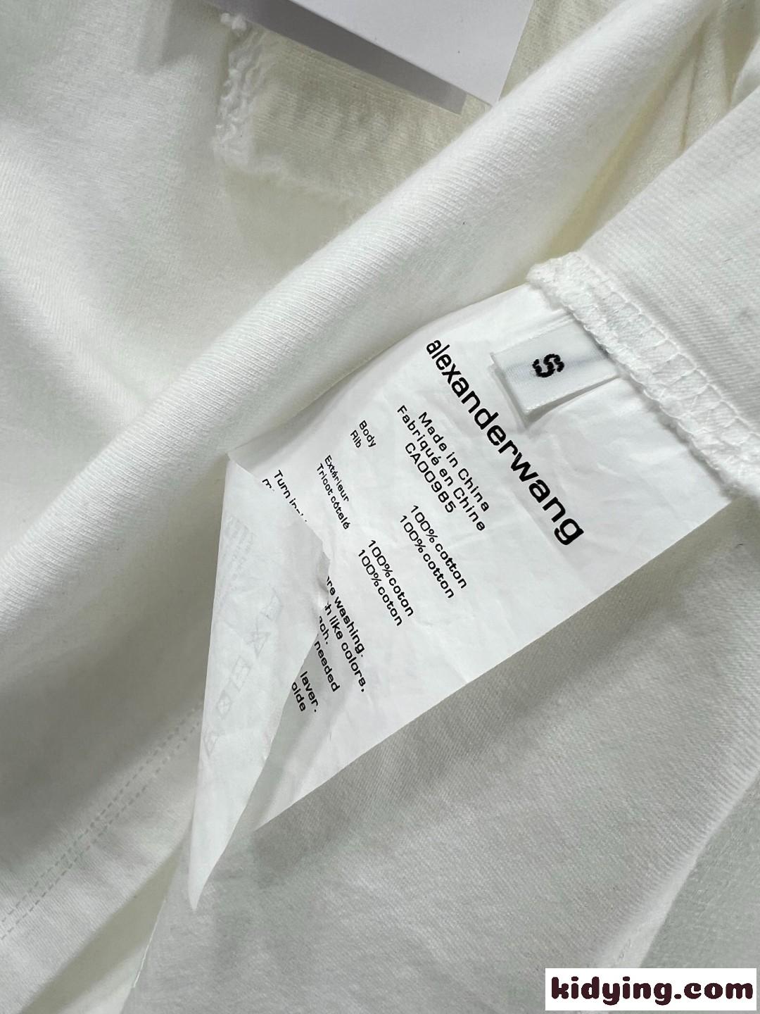 カジュアル 合わせやすい コットン 半袖Tシャツ アレキサンダーワング Tシャツ コピー ホワイト-3