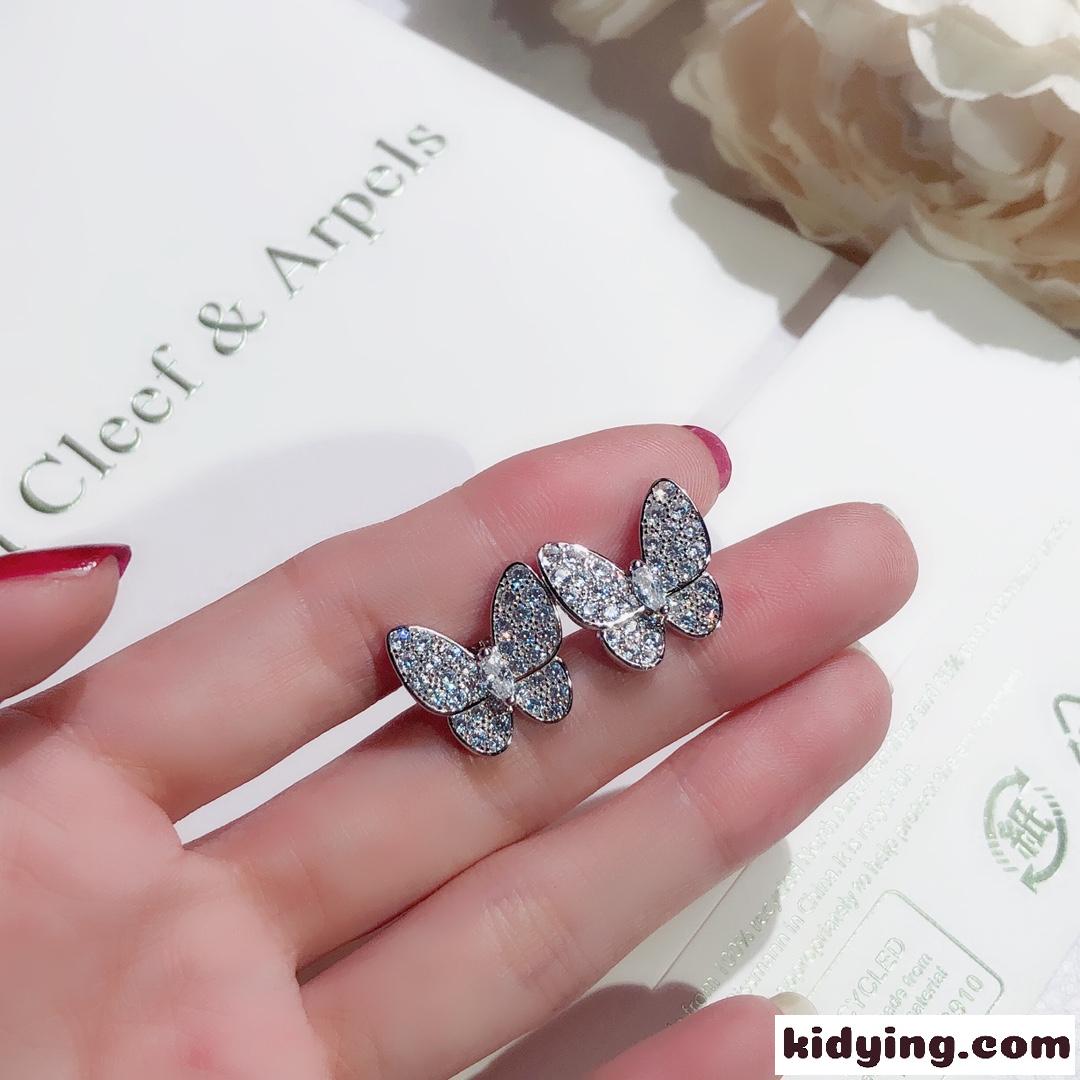 キラキラ  蝶結び  可愛い  ヴァンクリーフ&アーペル ピアス コピー レディース イヤリング シルバー925 18kゴールドメッキ-3
