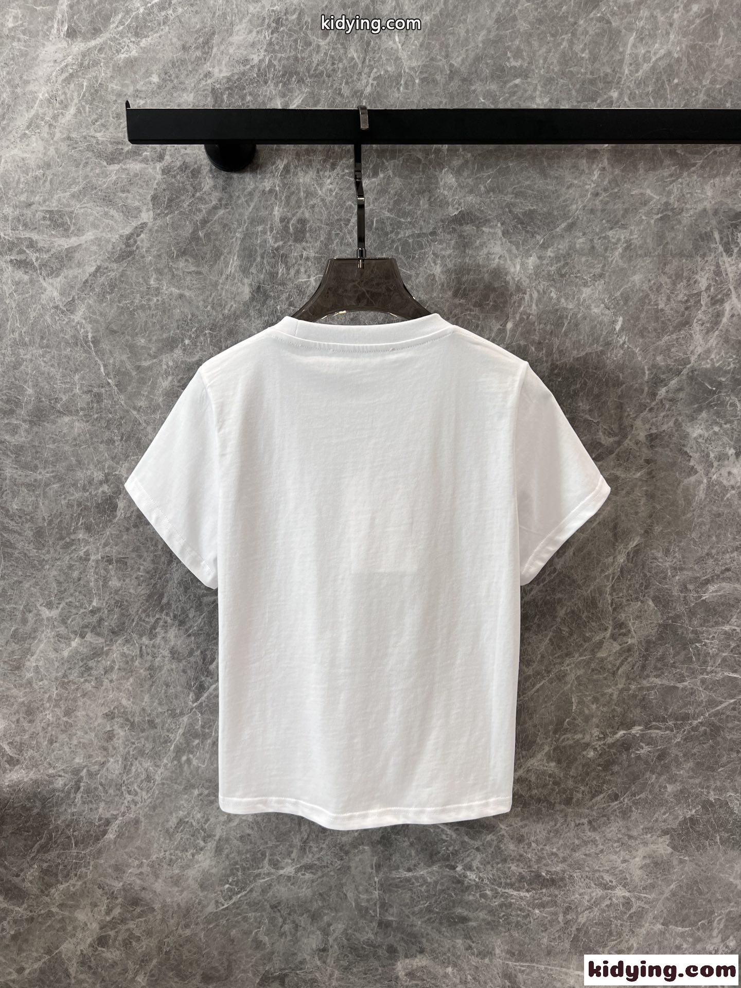 シンプル ロゴ コンパクト 半袖Tシャツ アレキサンダーワング Tシャツ コピー ホワイト-2