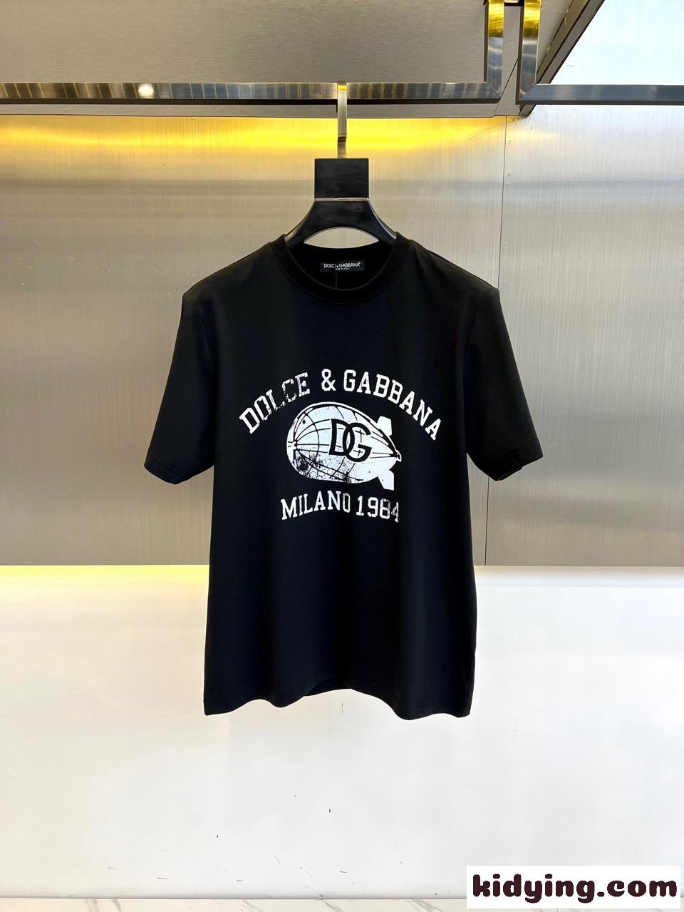 カジュアル 定番 プリント ドルチェ&ガッバーナ Tシャツ コピー 半袖Tシャツ ブラック-0