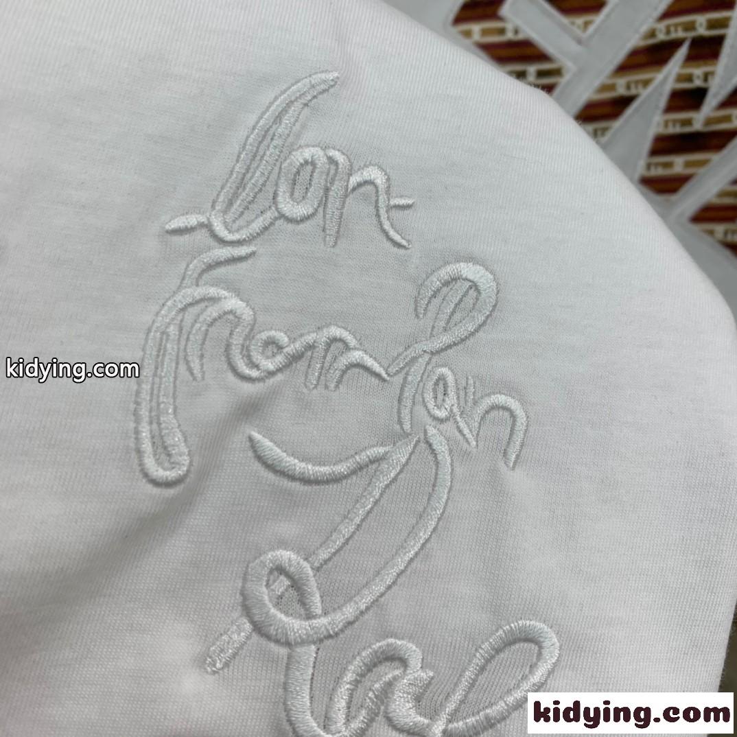 フェンディ Tシャツ コピー ロゴ 刺繍入り クルーネック 半袖Tシャツ ホワイト-3