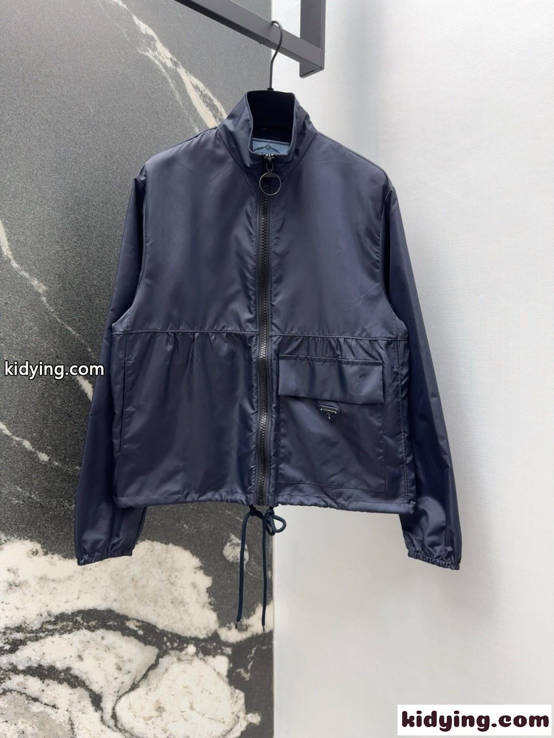Re-Nylon ブルゾンジャケット プラダ ジャケット コピー レディース ネイビー-1