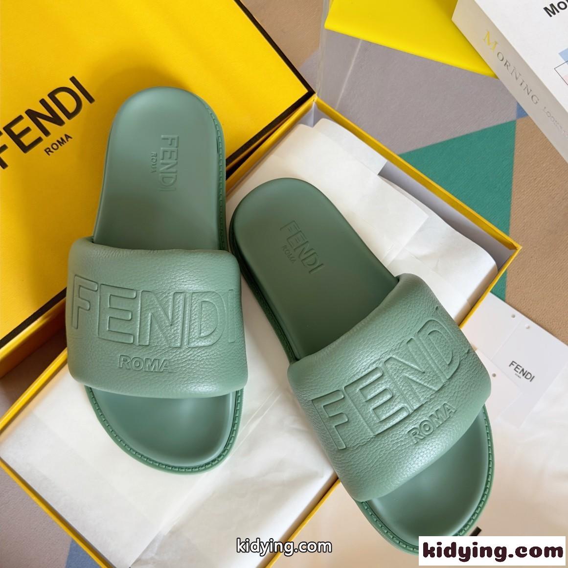 春夏 定番 FENDI ROMA スライド フェンディ サンダル スーパーコピー グリーン-1