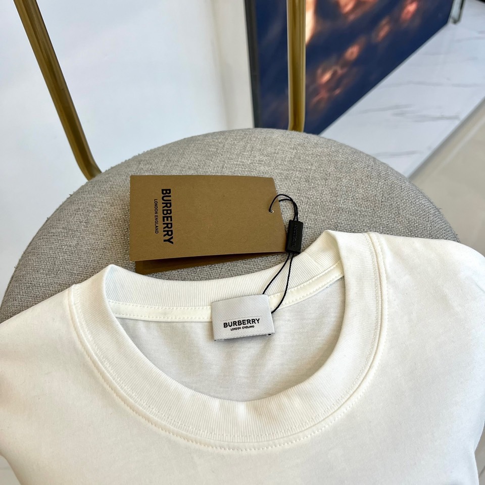 バーバリー 半袖Tシャツ コピー カジュアル コットンTシャツ ホワイト-2