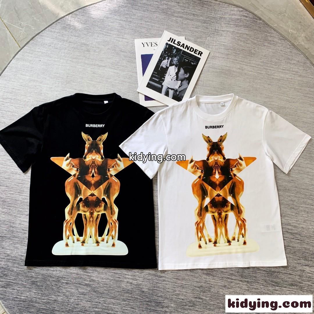 ストリート おしゃれ プリント クルーネック バーバリー 半袖Tシャツ コピー レディース 春夏 トップス-0