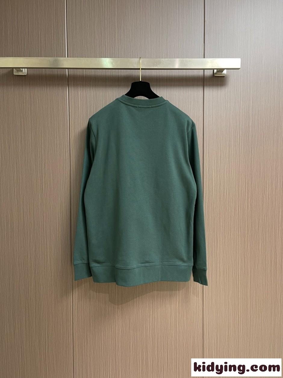 カジュアル ロゴ スウェットシャツ ロエベ Tシャツ 偽物 クルーネック グリーン-1