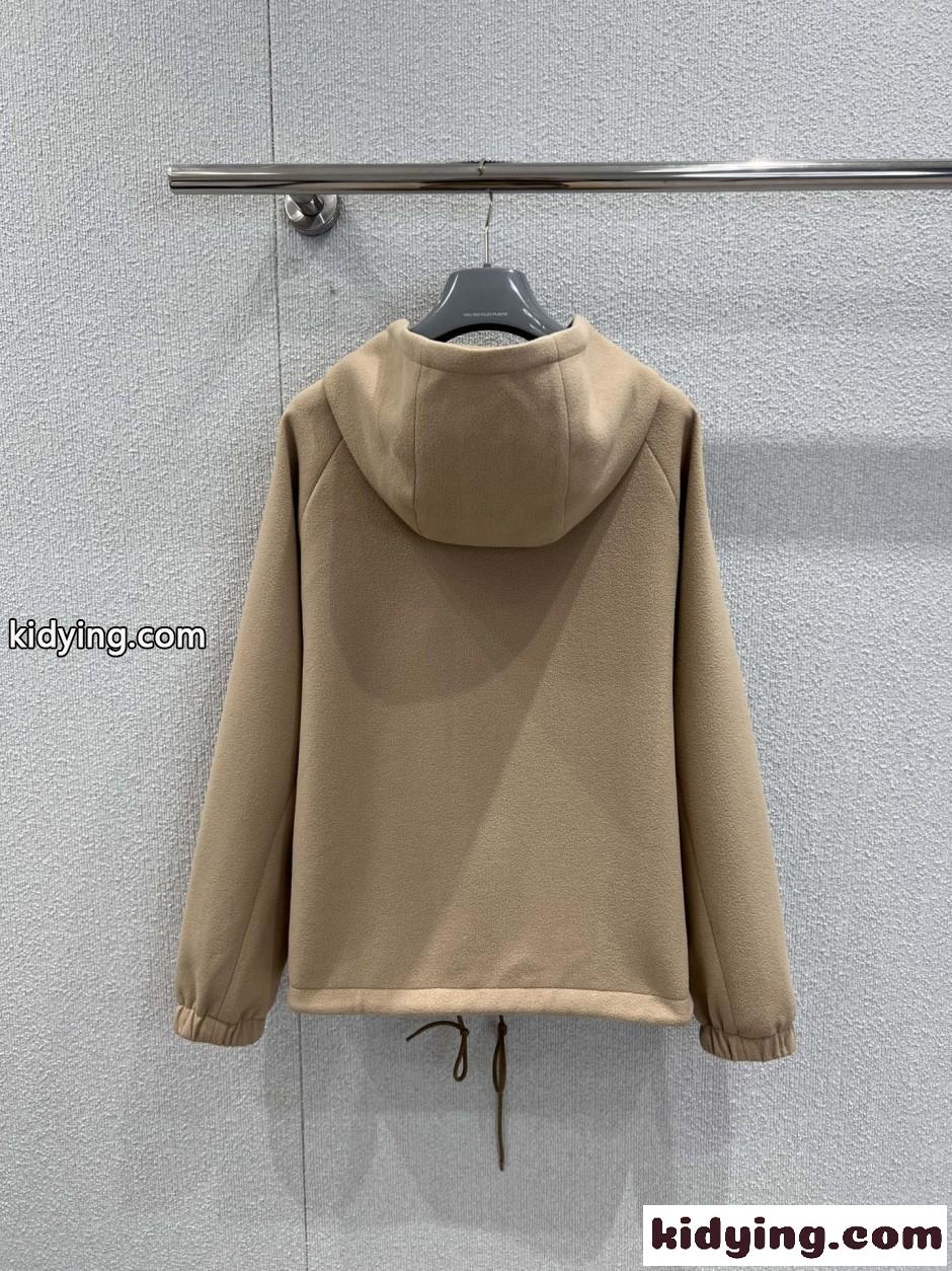 フリース フーディージャケット プラダ ジャケット コピー ベージュ-3