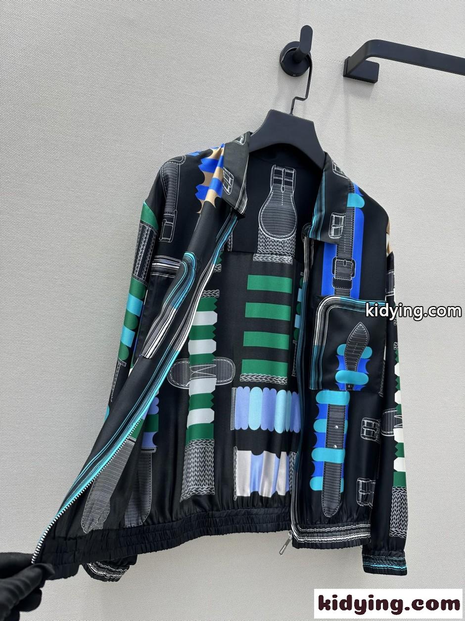 注目される プリント ブルゾン エルメス ジャケット コピー ジップアップ-3