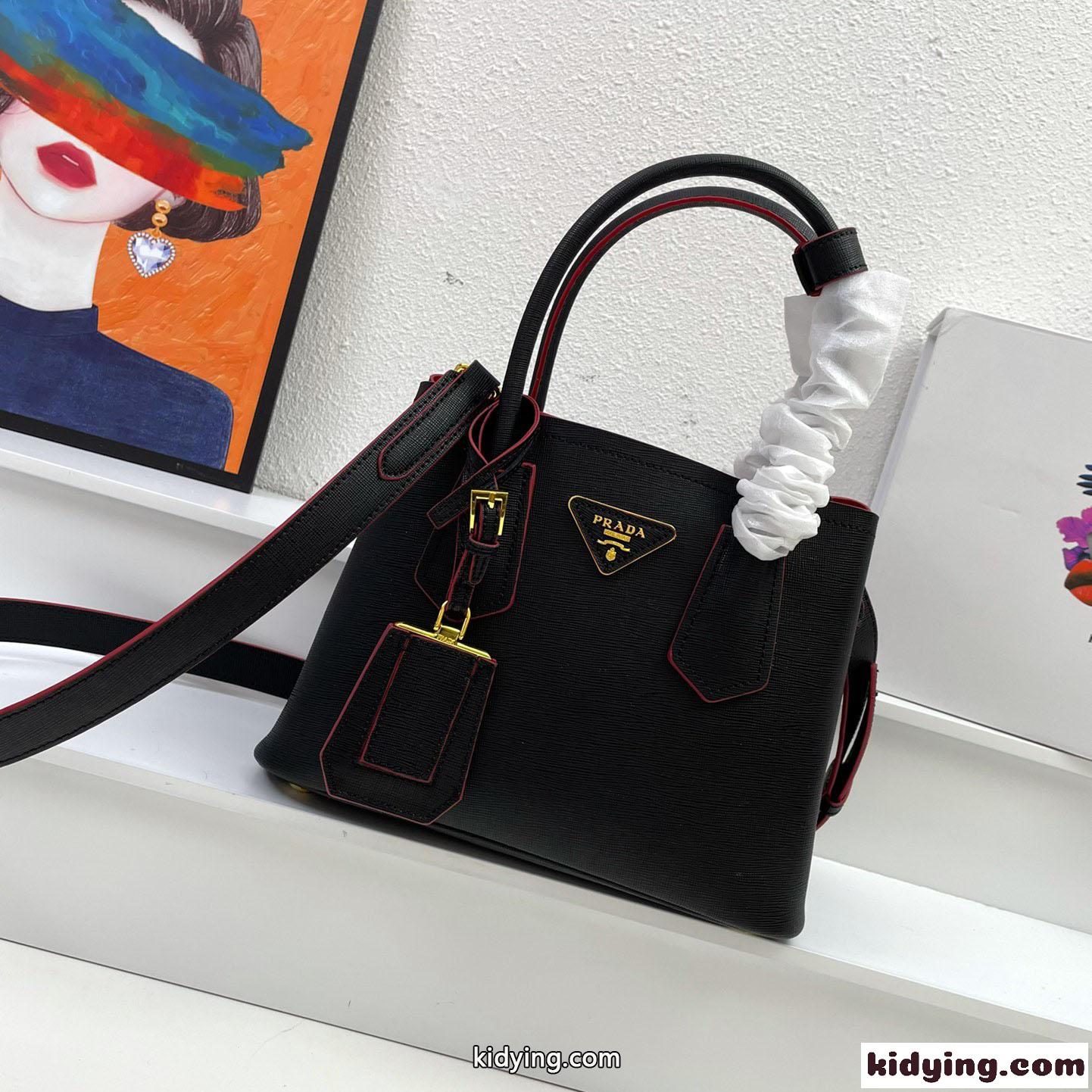 プラダ 1BG443 ドゥーブレ 2WAY ミニバッグ プラダ バッグ コピー レディース ハンドバッグ ブラック-0
