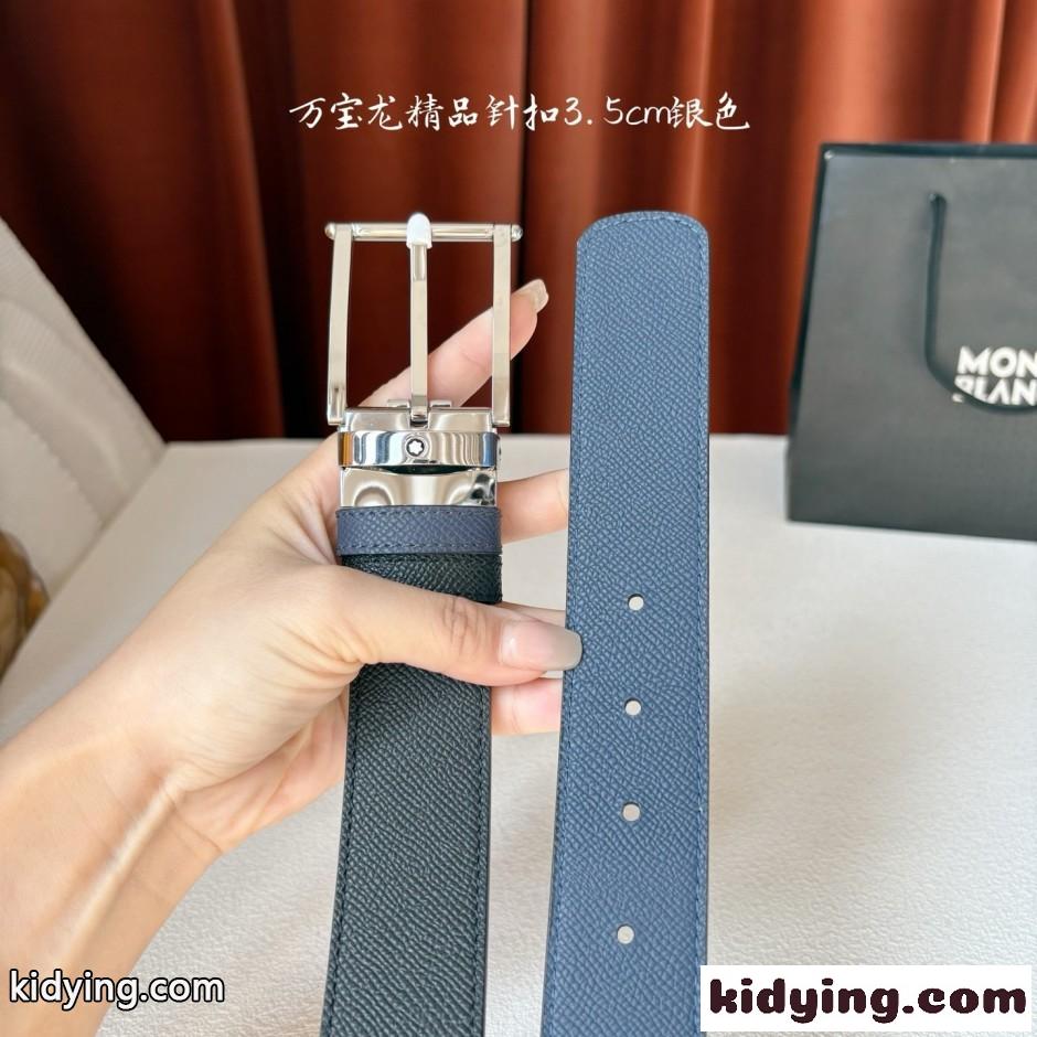 シンプル 合わせやすい リバーシブルベルト モンブラン ベルト 偽物-4