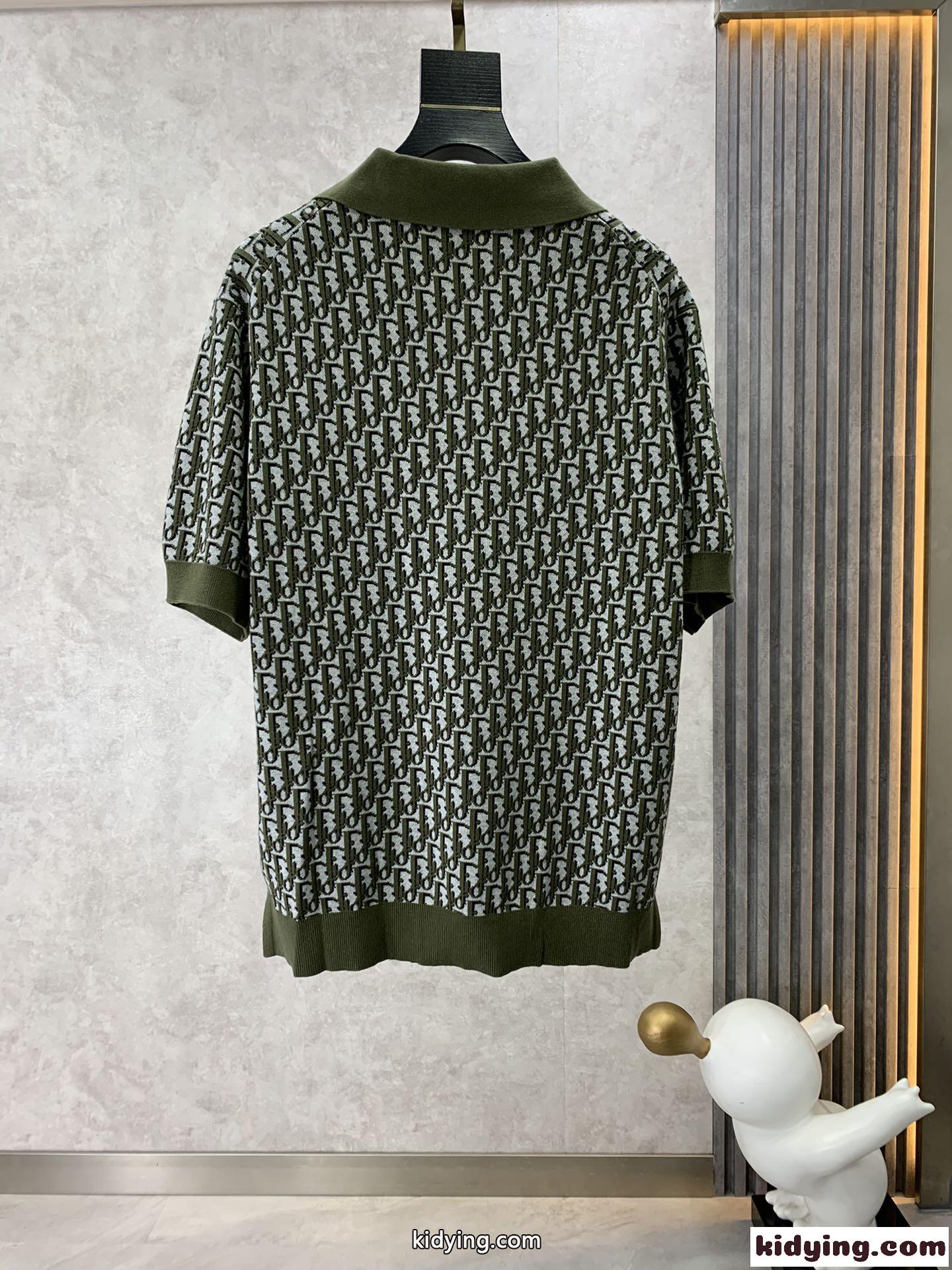 クリスチャン・ディオール Tシャツ コピー メンズ ディオール オブリーク コットン プリント ポロシャツ-2