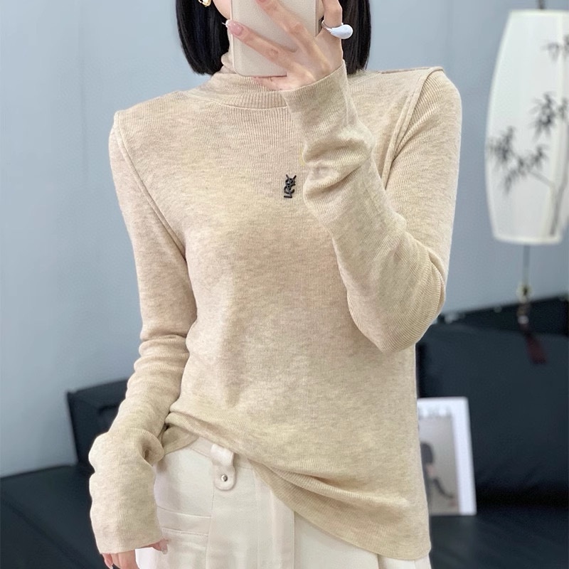 YSL サンローランセーターコピー カジュアル トップス 柔軟 ニット シンプル 保温 ハイネック 多色可選-0