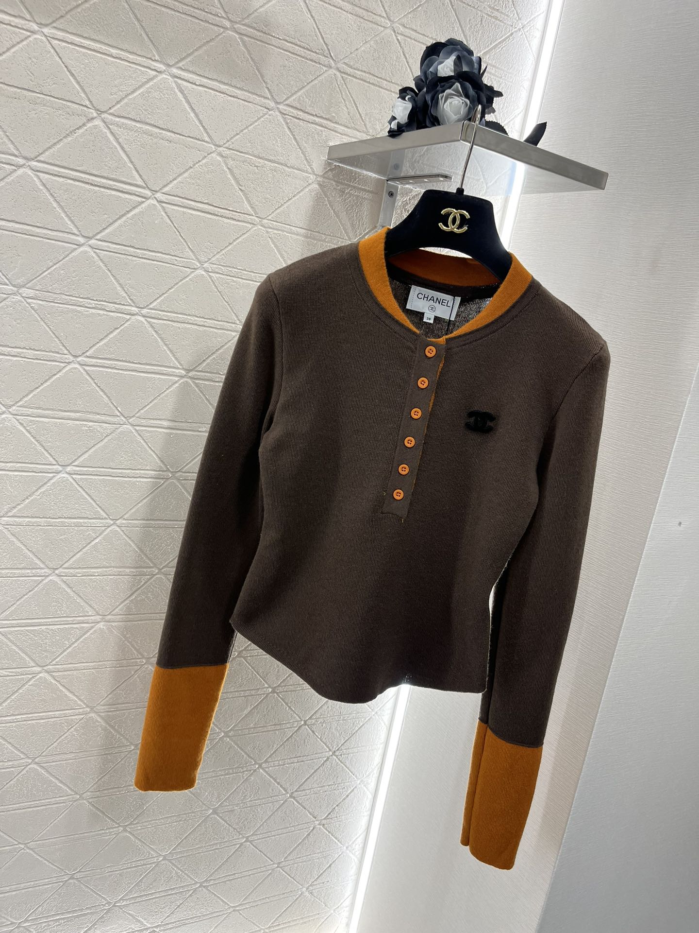 シャネル の セーター偽物 トップス 秋服 ニット 柔らかい 快適 シンプル ブラウン-0