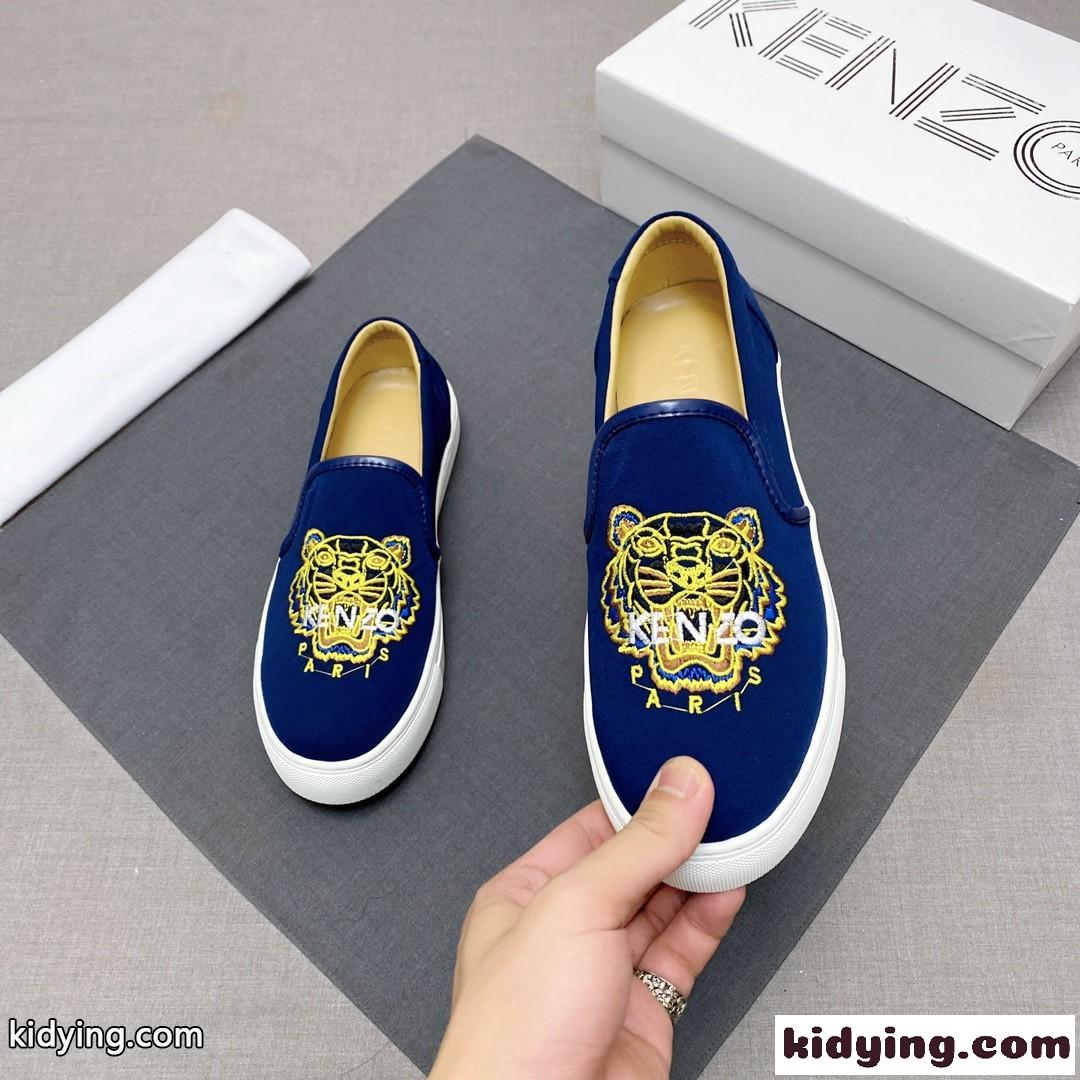 ケンゾー ローファー コピー タイガー 刺繍 メンズ スリッポン 履きやすい ラウンドトゥ カジュアル-1