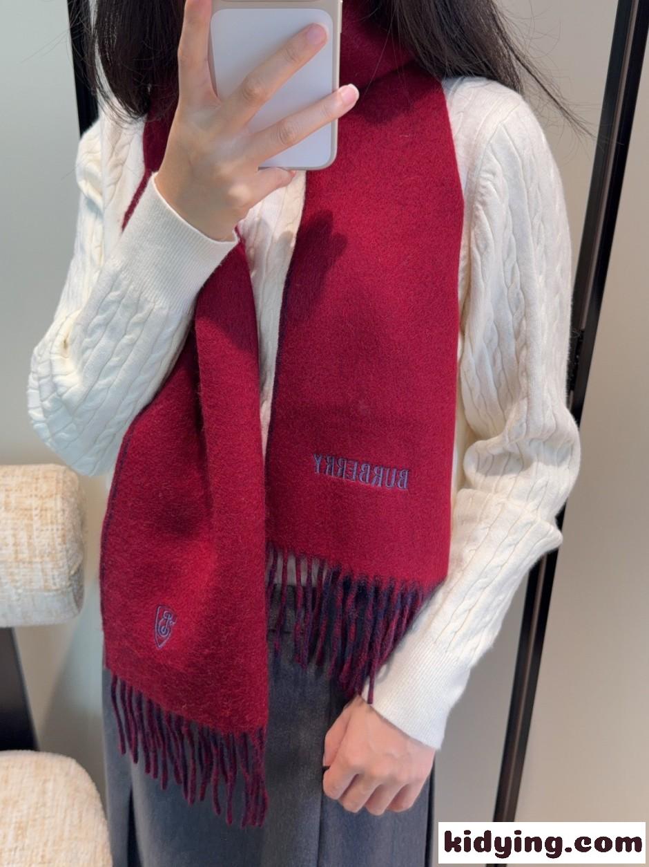 合わせやすい ロゴ刺繍 リバーシブル マフラー バーバリー スカーフ 偽物 ユニセックス-2