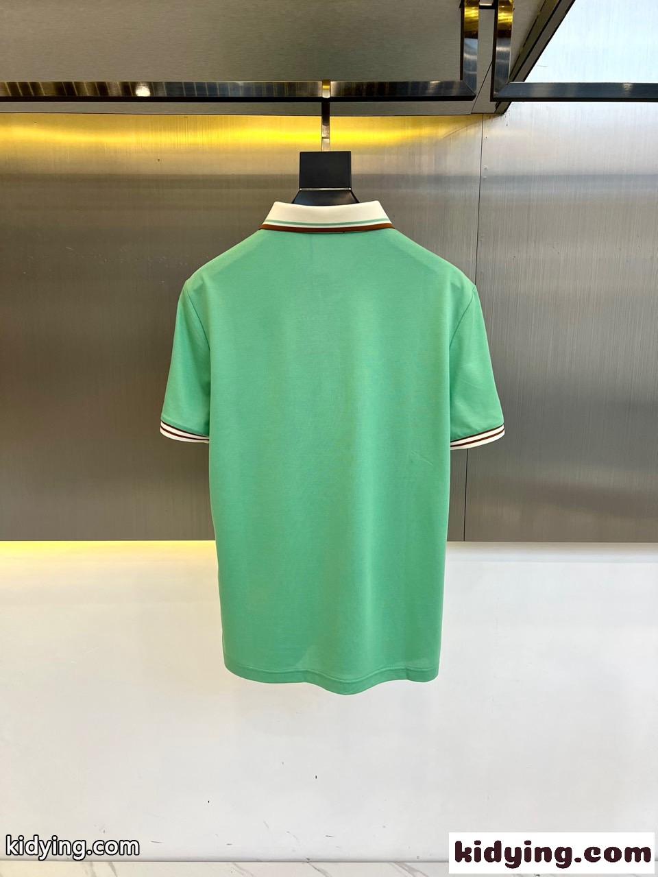 カジュアル コットンピケ ポロシャツ グッチ Tシャツ コピー グリーン-1