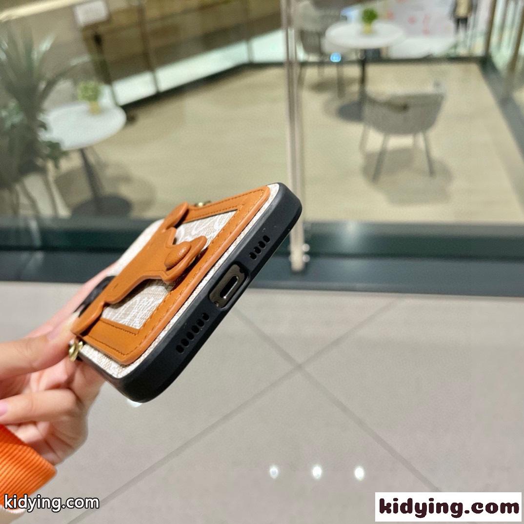 カード収納 ストラップ付き ロエベ スマホケース 偽物 アイフォンケース iPhone 14-3