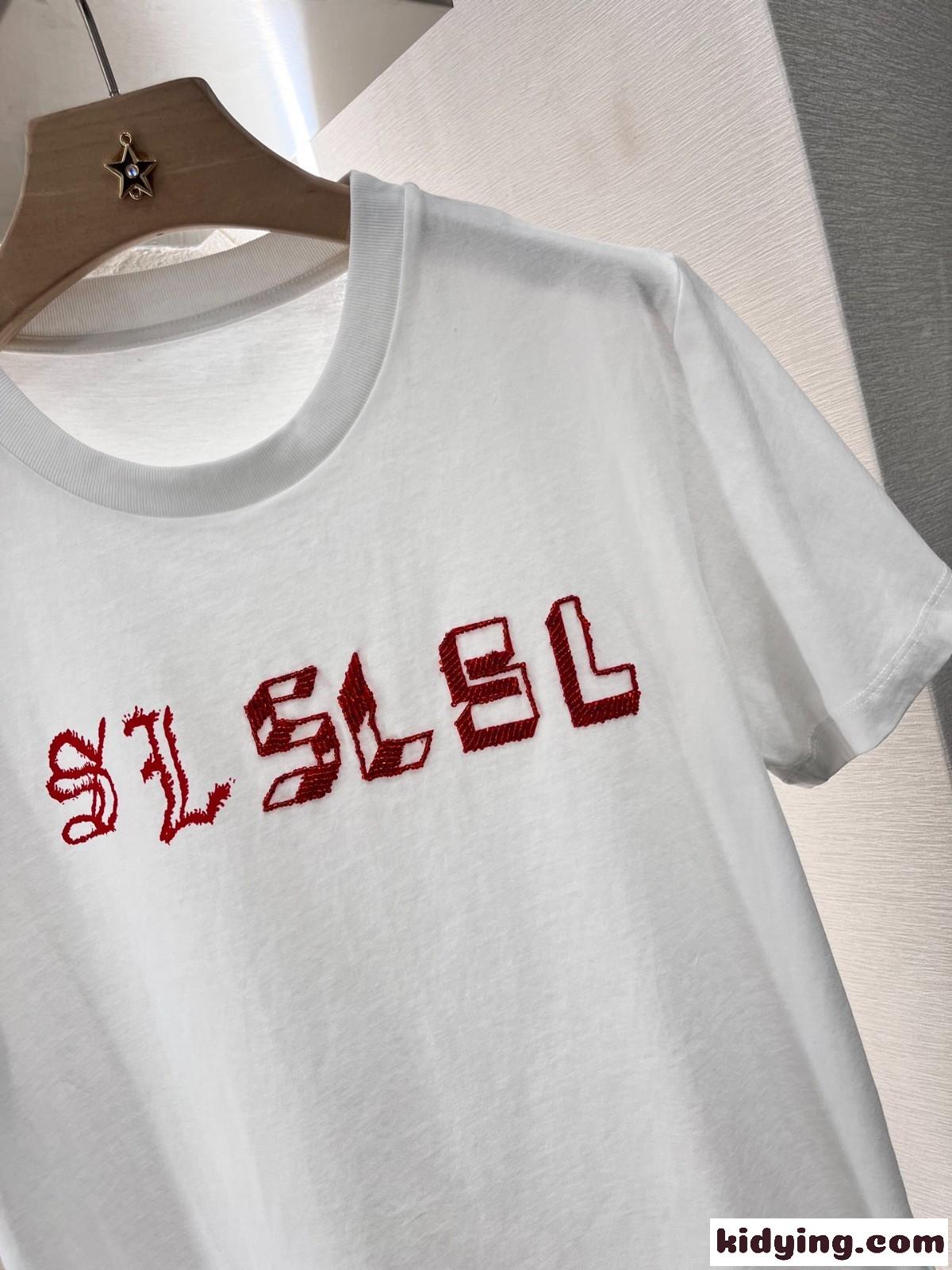 イヴ・サンローラン Tシャツ コピー シンプル ロゴ入り コットン 半袖Tシャツ-4