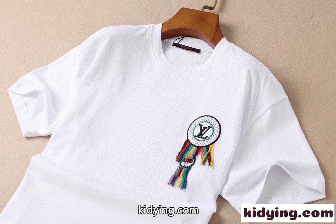 ユニセックス カジュアル おしゃれ 半袖 ルイ・ヴィトン Tシャツ コピー クルーネック トップス-3