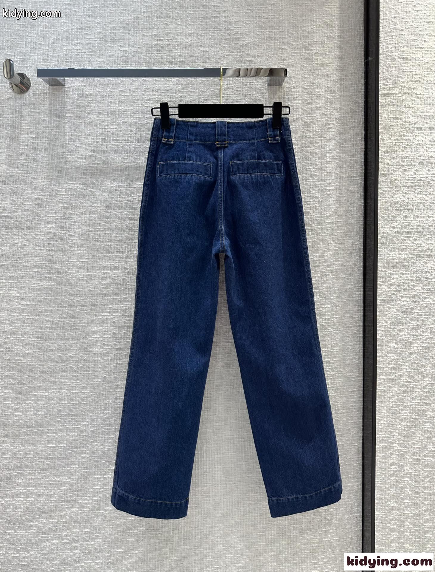 XXLジッパー ストレートカットジーンズ ルイヴィトン ジーンズ コピー デニムパンツ-3