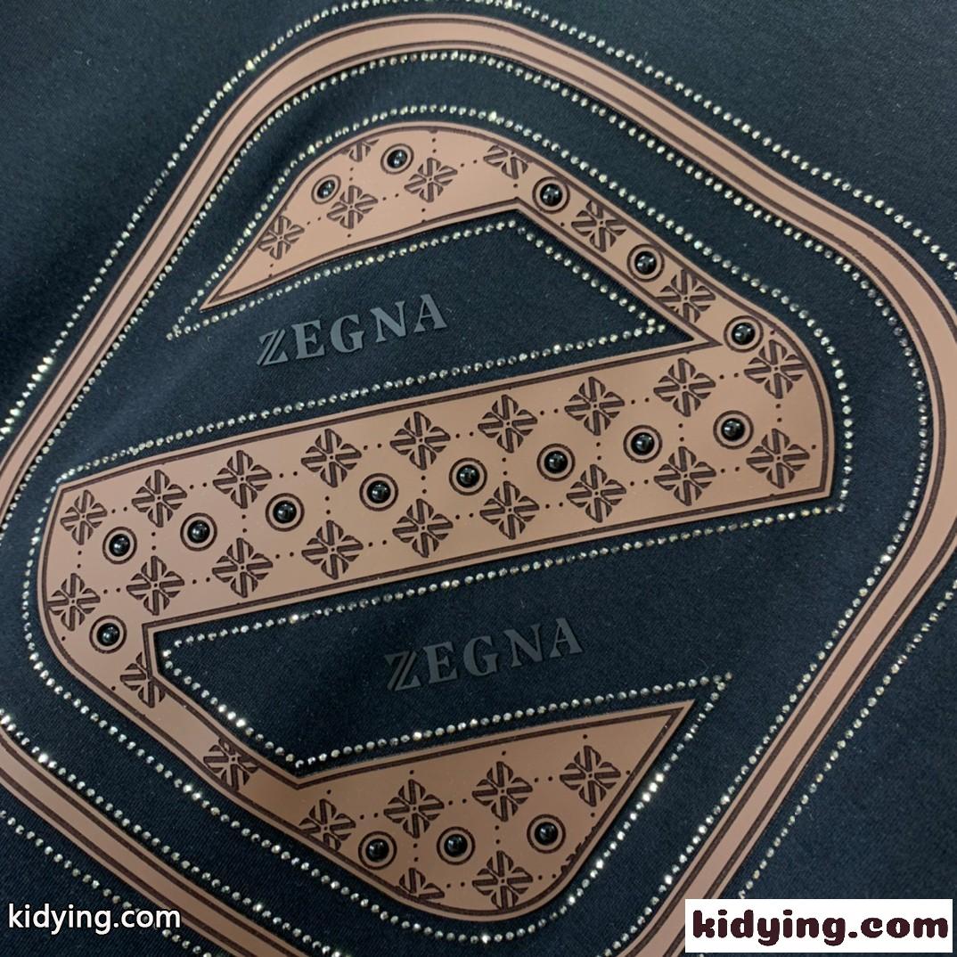 ベーシック おしゃれ クルーネック エルメネジルド・ゼニア Tシャツ コピー 半袖Tシャツ ブラック-3