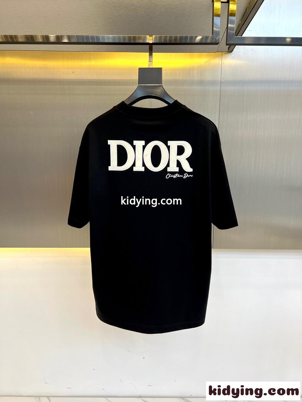カジュアル ロゴ 半袖Tシャツ クリスチャン・ディオール Tシャツ 偽物 ブラック-4