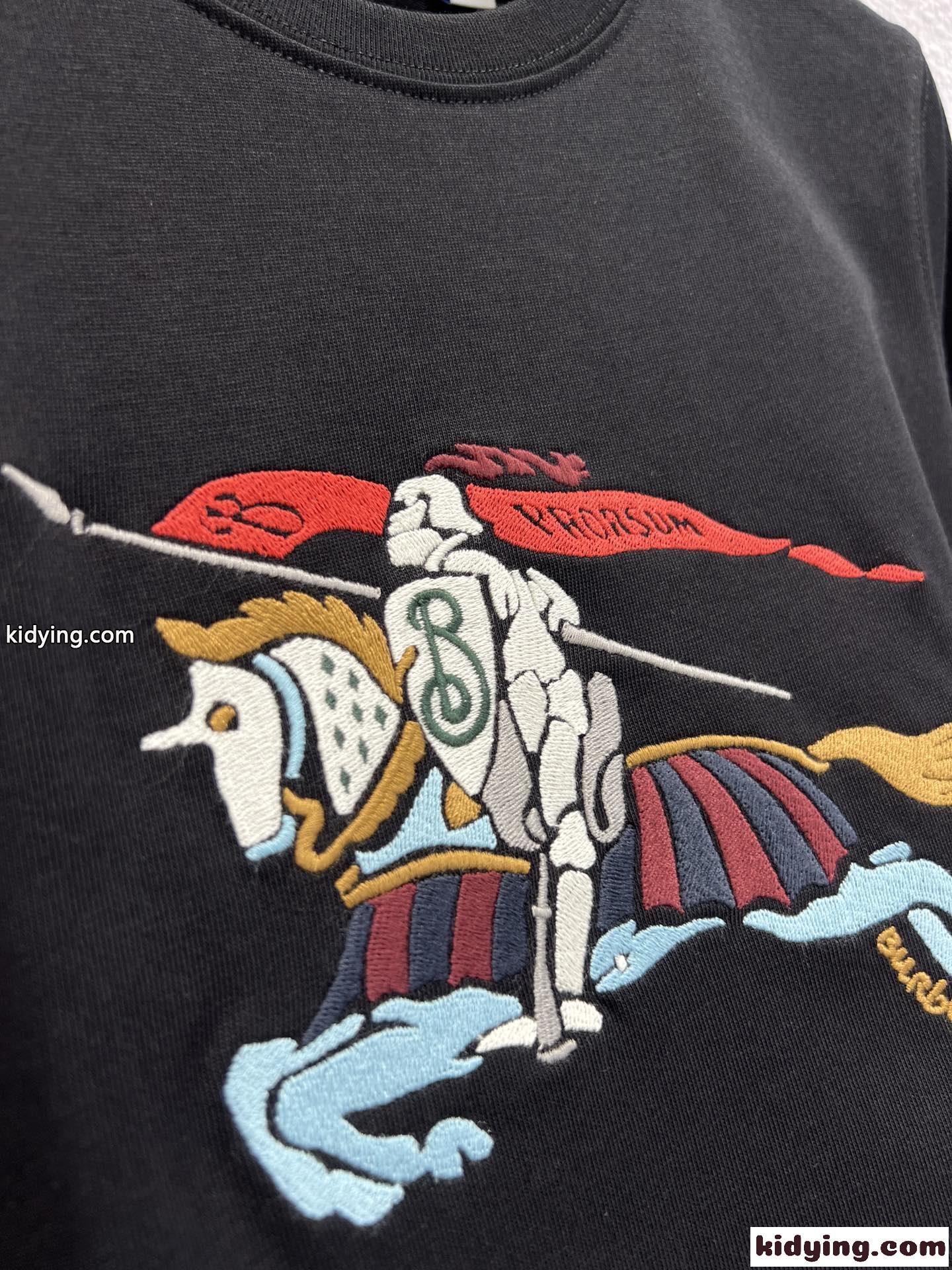 人気 おしゃれ EKD コットンTシャツ バーバリー Tシャツ コピー ブラック-2
