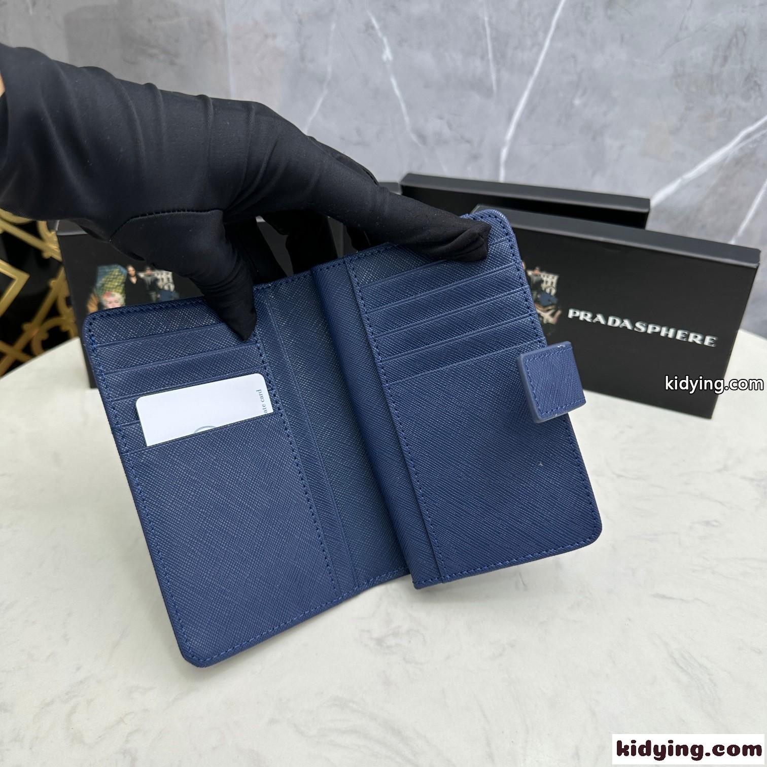 洗練された 定番 二つ折り財布 プラダ 財布 コピー ブルー-4