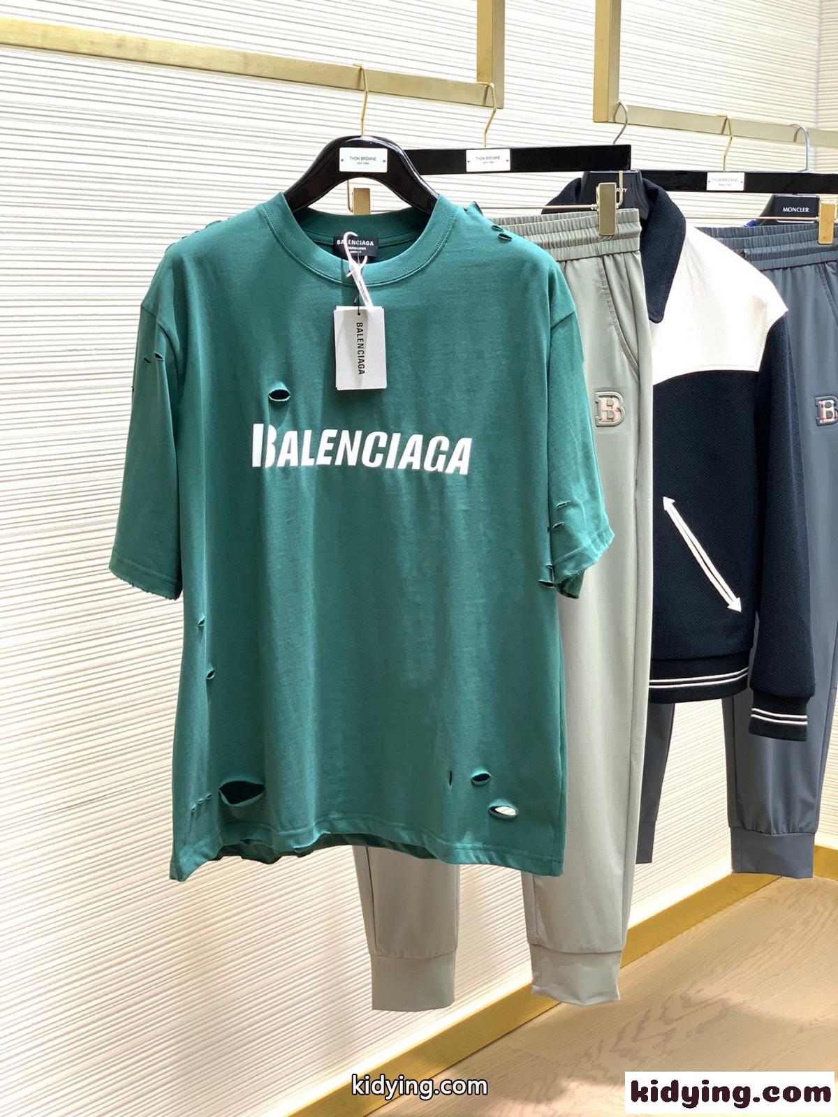 人気 おしゃれ カジュアル ロゴ バレンシアガ Tシャツ コピー クルーネック 半袖 トップス-1