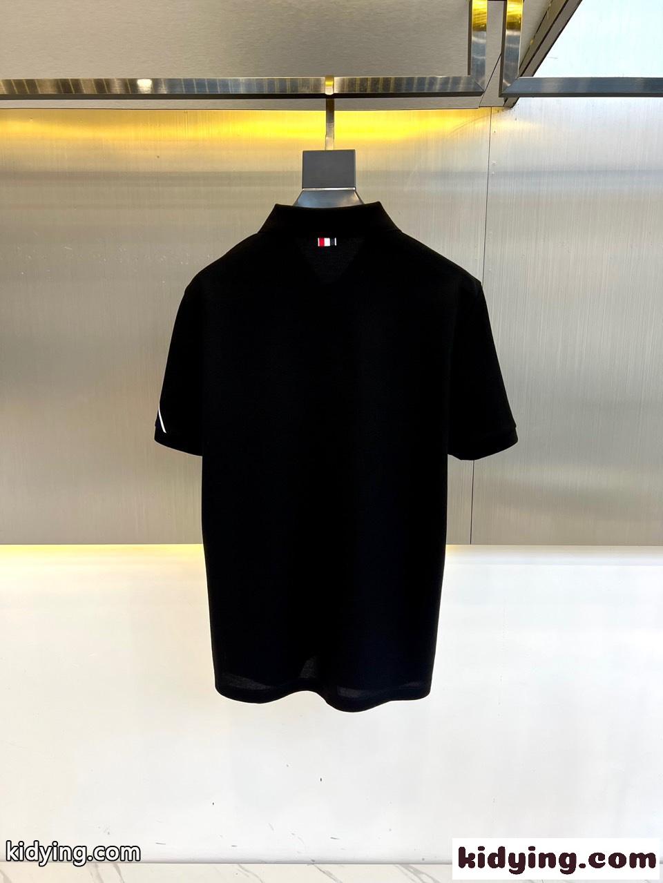 洗練された カジュアル ポロシャツ モンクレール 半袖Tシャツ コピー コットンピケ ブラック-3