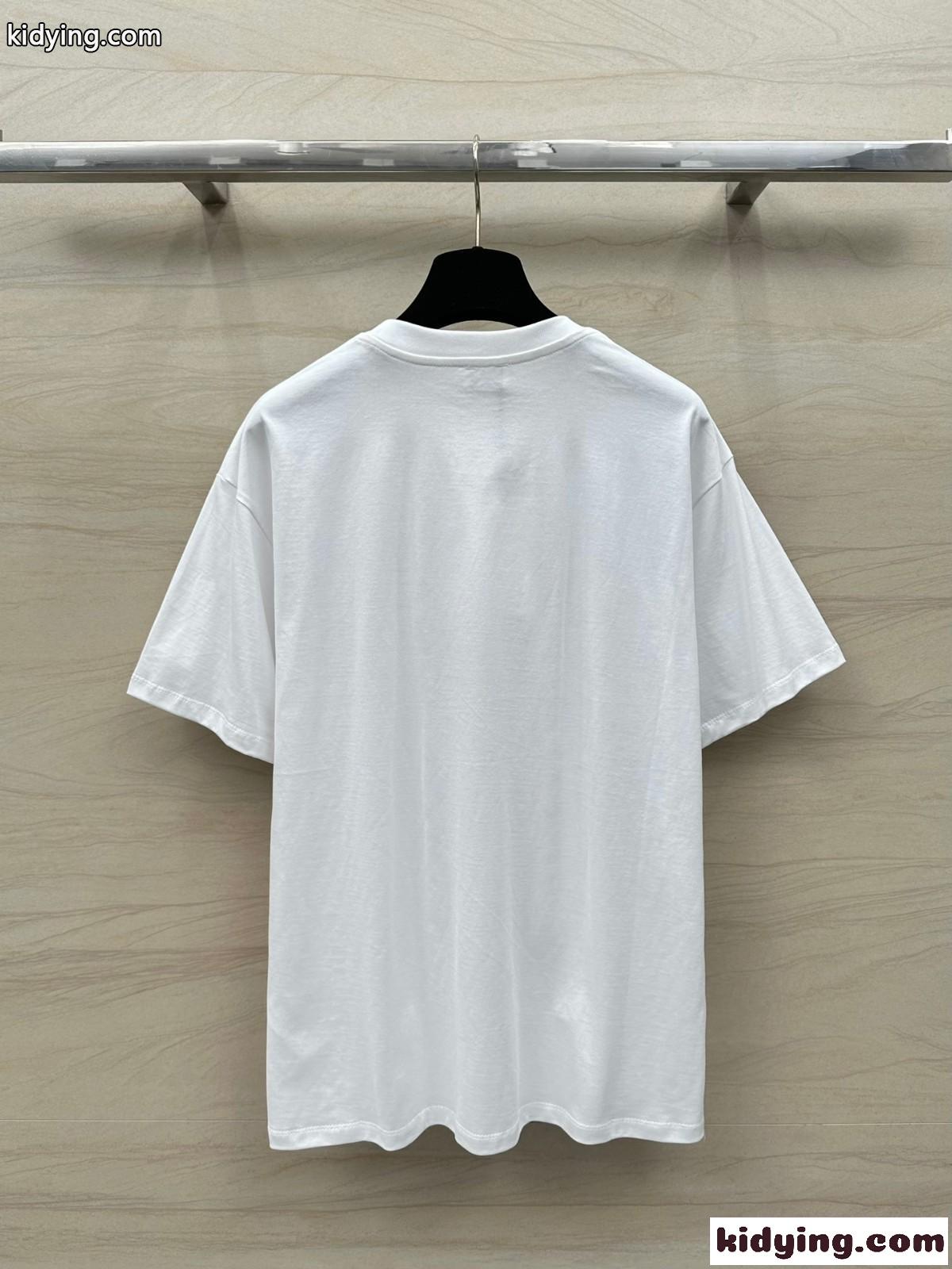 ベーシック ロゴ入り クルーネック セリーヌ 半袖Tシャツ コピー コットンTシャツ-3