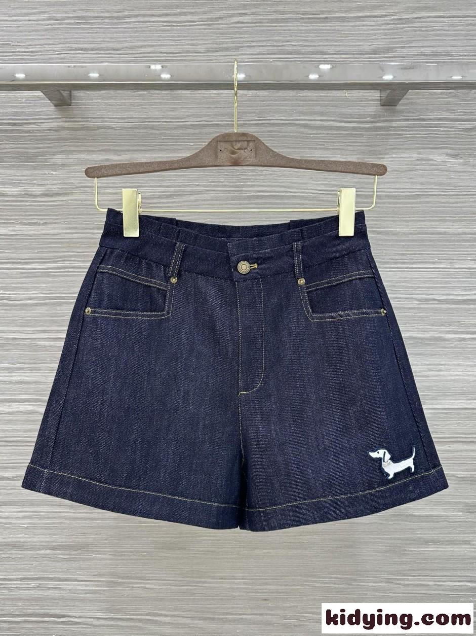 定番 カジュアル デニム ショートパンツ トムブラウン ジーンズ 偽物 ブルー-2