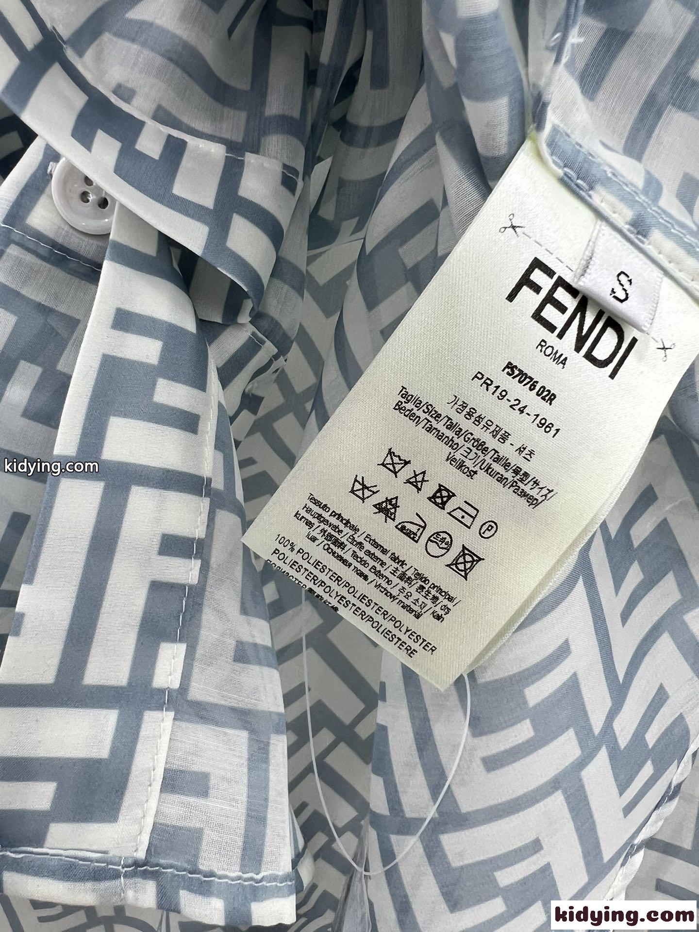 フェンディ シャツ コピー 軽量 薄手 総柄 プリント ロングスリーブ-3
