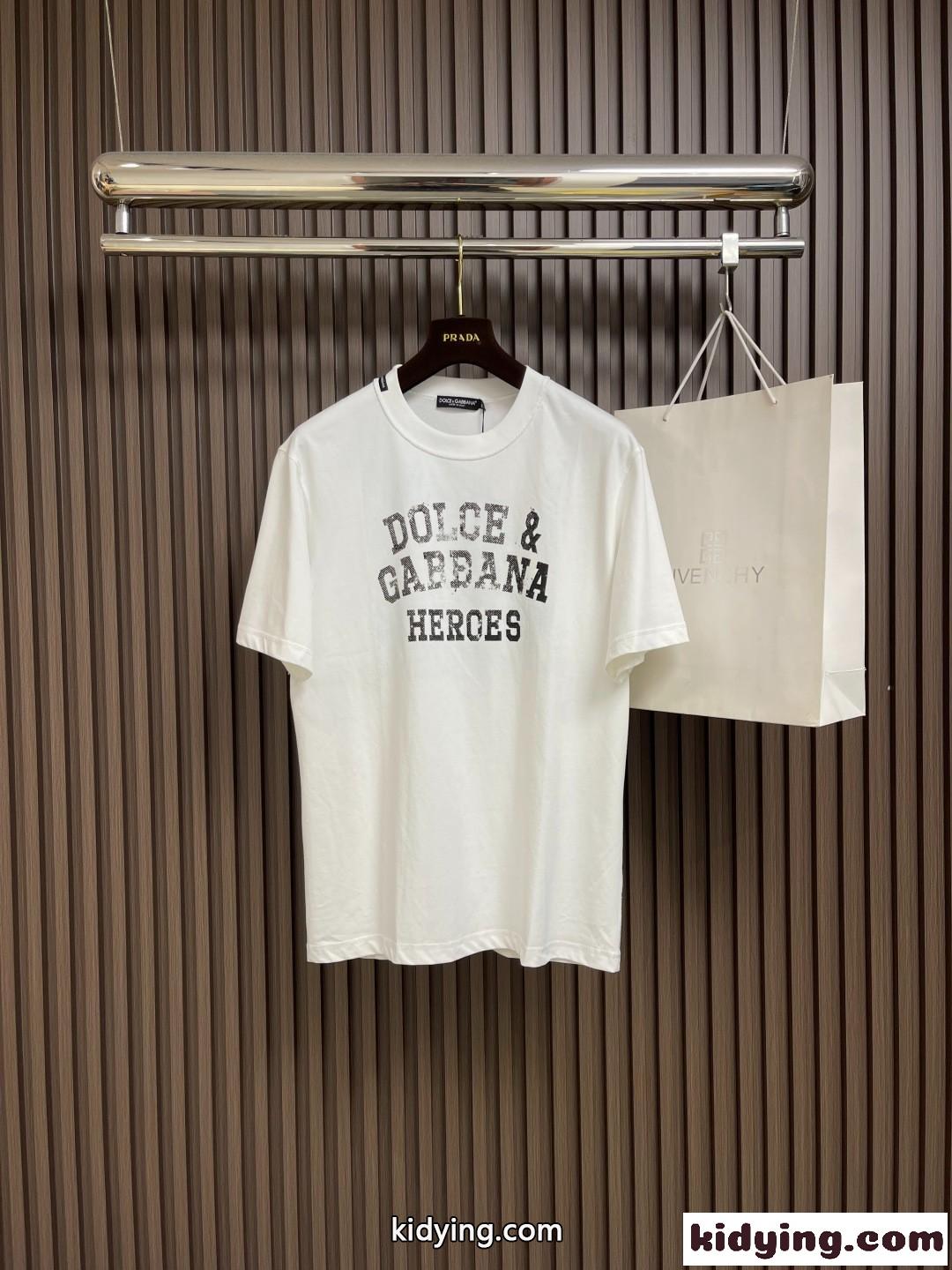 カジュアル ロゴ入り クルーネック 半袖Tシャツ ドルチェ&ガッバーナ Tシャツ 偽物-2