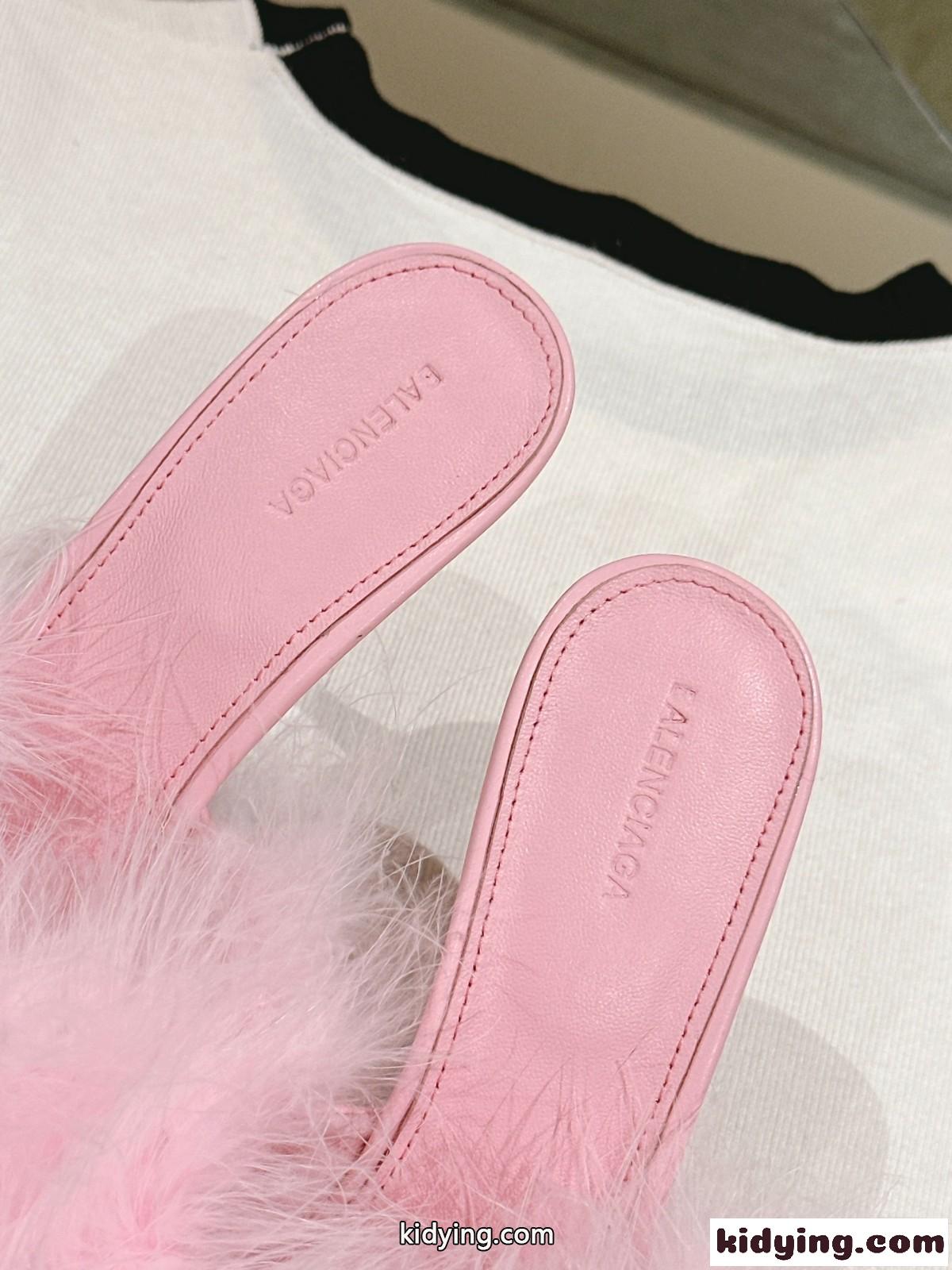 フェザー BOUDOIR 8.5cm サンダル バレンシアガ サンダル コピー ピンク-2