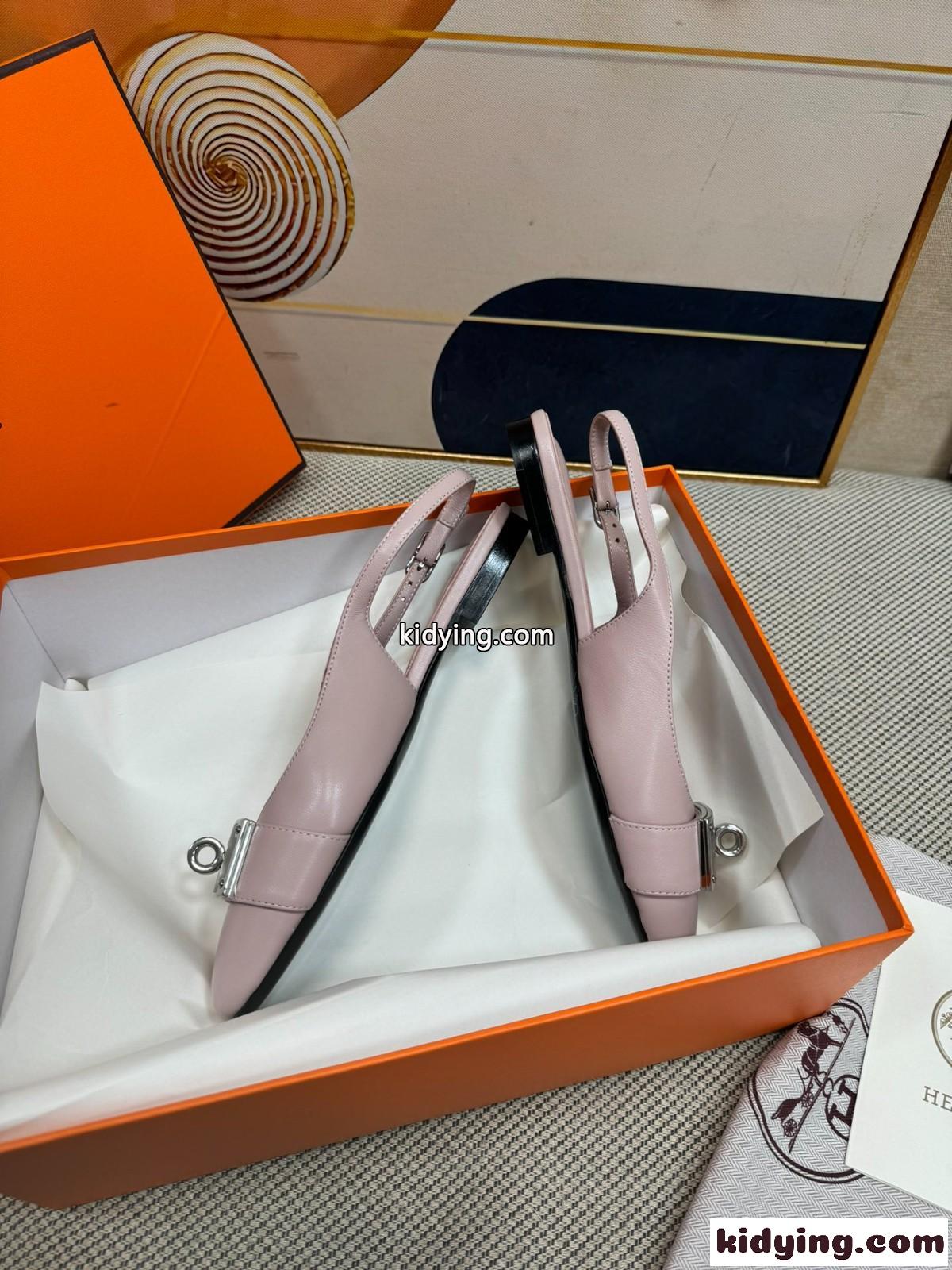 上品 フェンミン イノセント バレーシューズ エルメス サンダル コピー ピンク-1