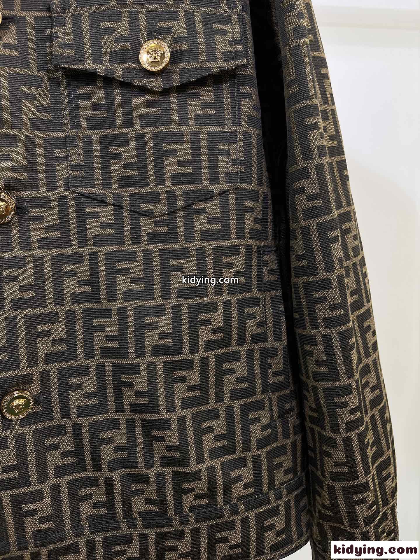 FENDI×VERSACE モノグラム ジャカード ブレザー フェンディ ジャケット コピー 長袖 お洒落-4