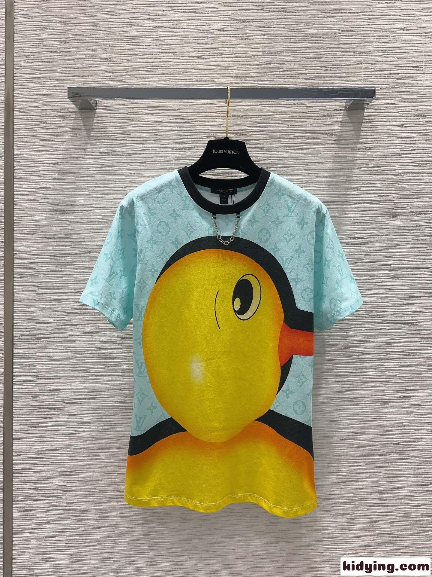 アヒルの子 プリント Tシャツ ルイ・ヴィトン 半袖Tシャツ コピー コットン-0