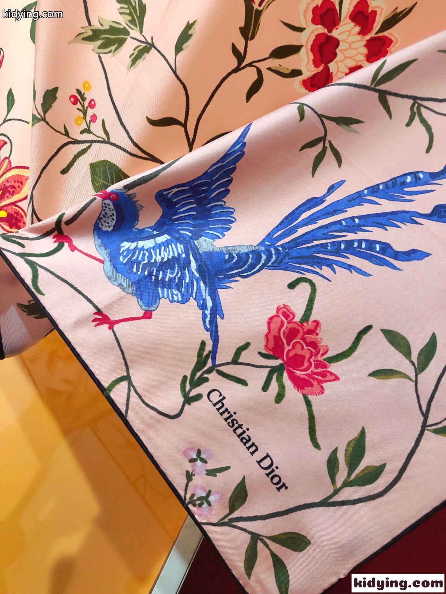 DIOR BIRDS 90 スクエアスカーフ クリスチャン・ディオール スカーフ コピー レディース-2