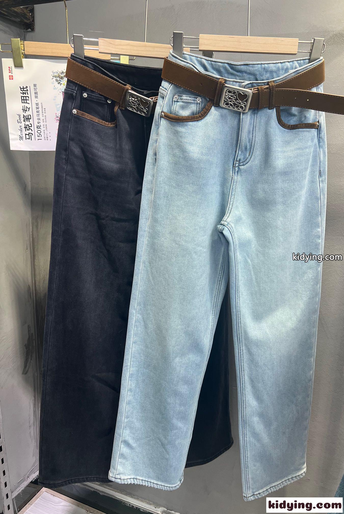 秋冬新品 レディース ロエベジーンズコピー デニム素材 カジュアルズボン パンツ 厚い ブルー-0