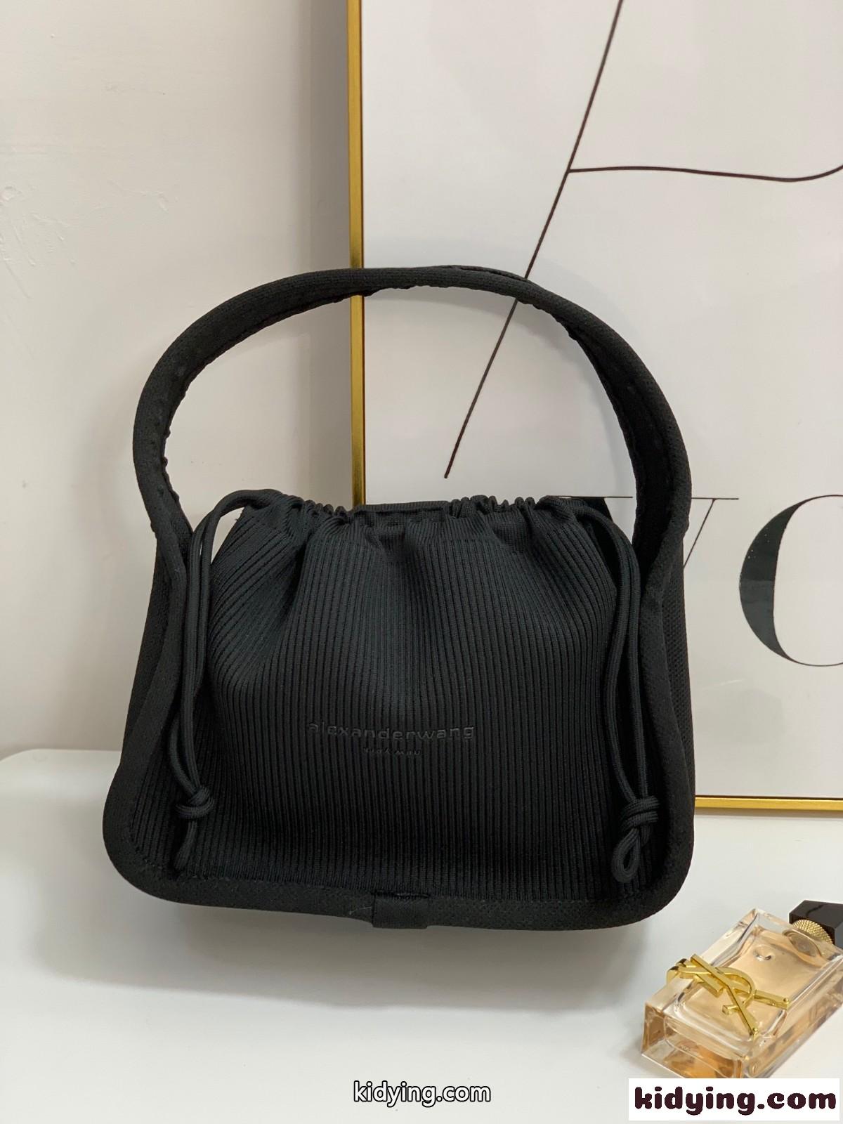 Alexander Wang Ryan スモール リブニット ハンドバッグ アレキサンダーワング バッグ コピー ブラック-0
