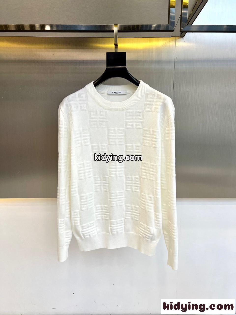 シンプル 上品 クルーネック ニット ジバンシィ セーター コピー プルオーバー ホワイト-0