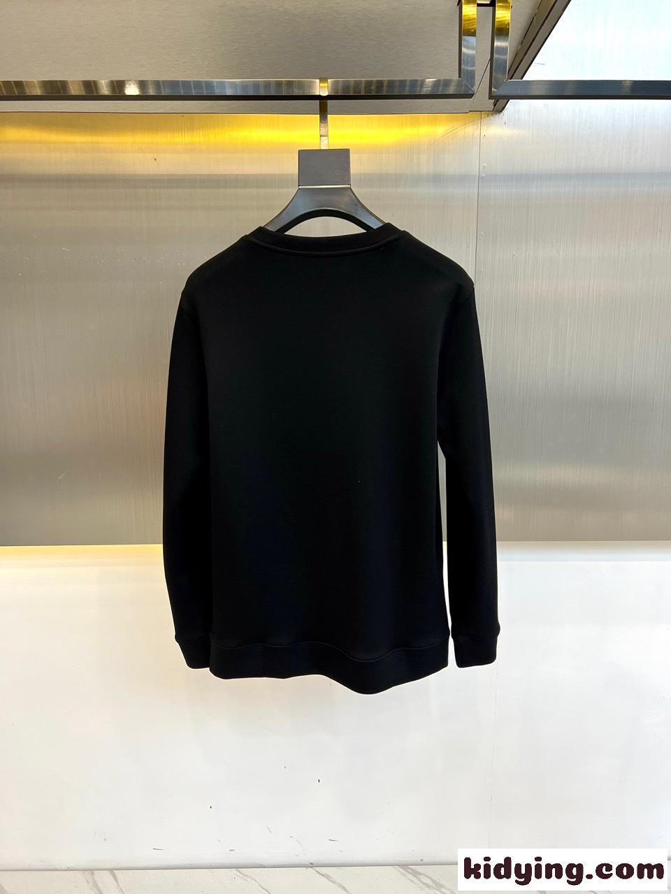 定番 カジュアル ロゴ コットン スウェットシャツ ドルチェ&ガッバーナ Tシャツ コピー ブラック-3