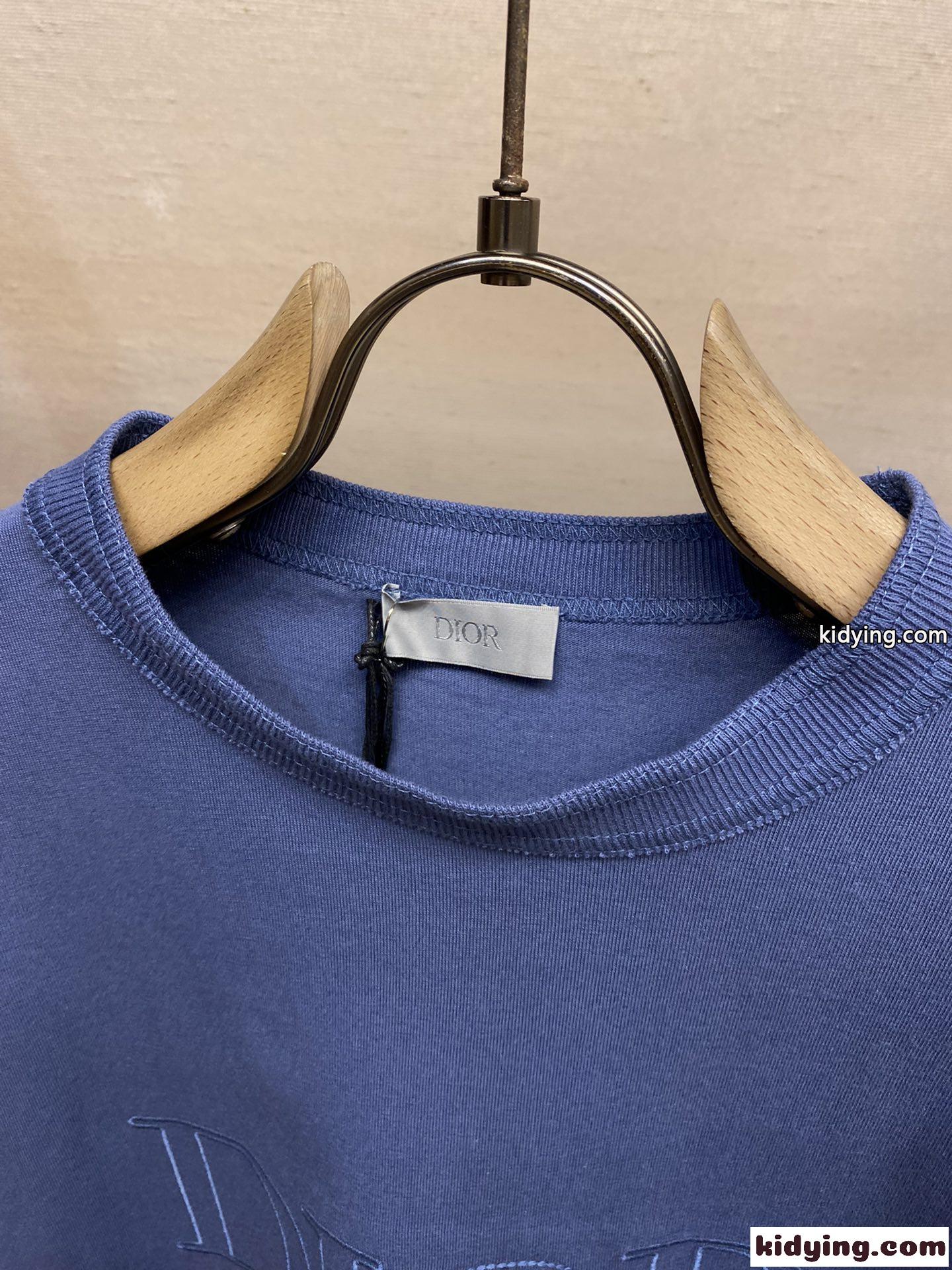 DIOR AND STONE ISLAND 半袖Tシャツ クリスチャン・ディオール Tシャツ コピー ブルー-2
