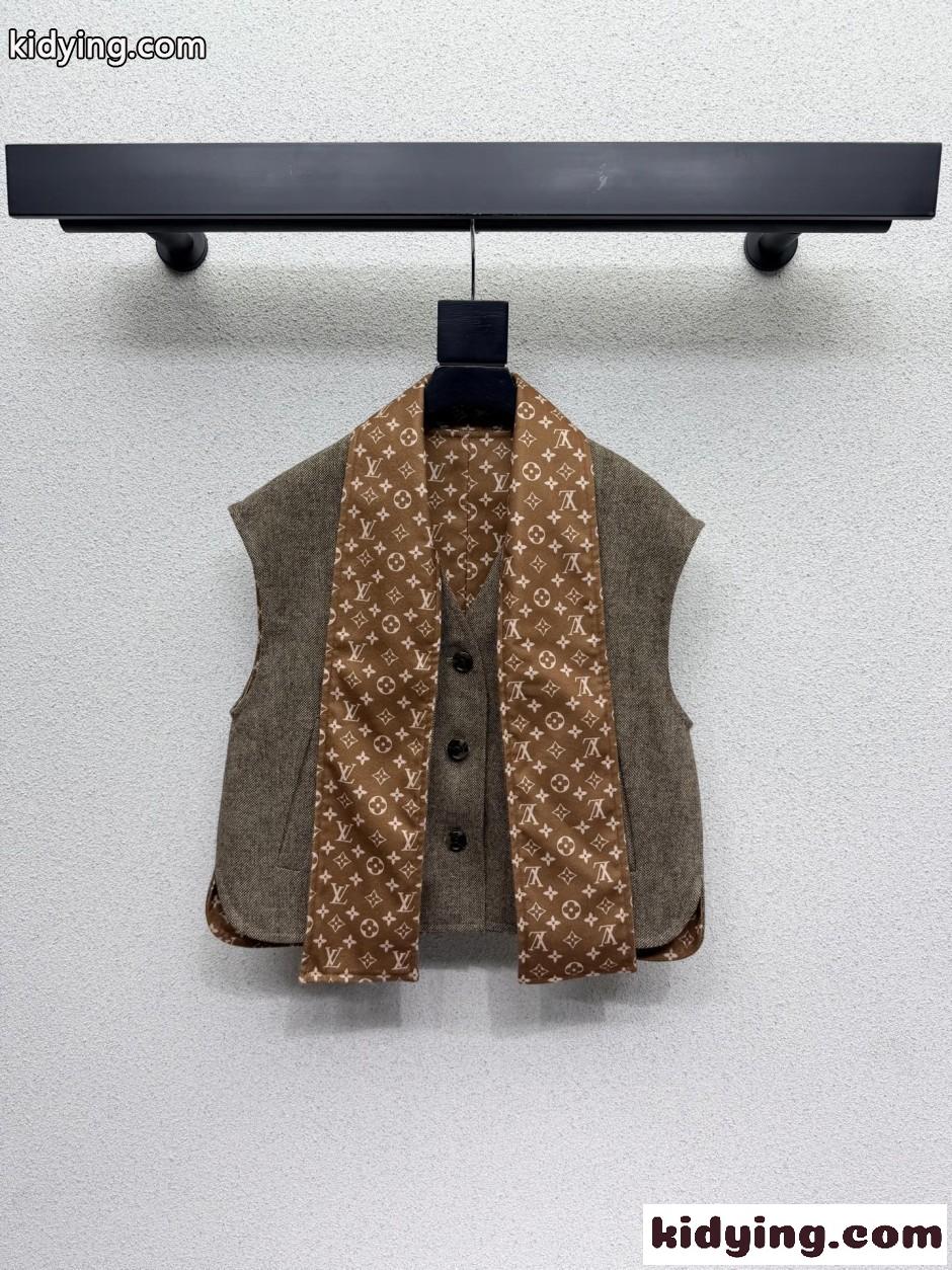 モノグラムスカーフ ジレ ルイ・ヴィトン ジャケット コピー カーキグリーン-2