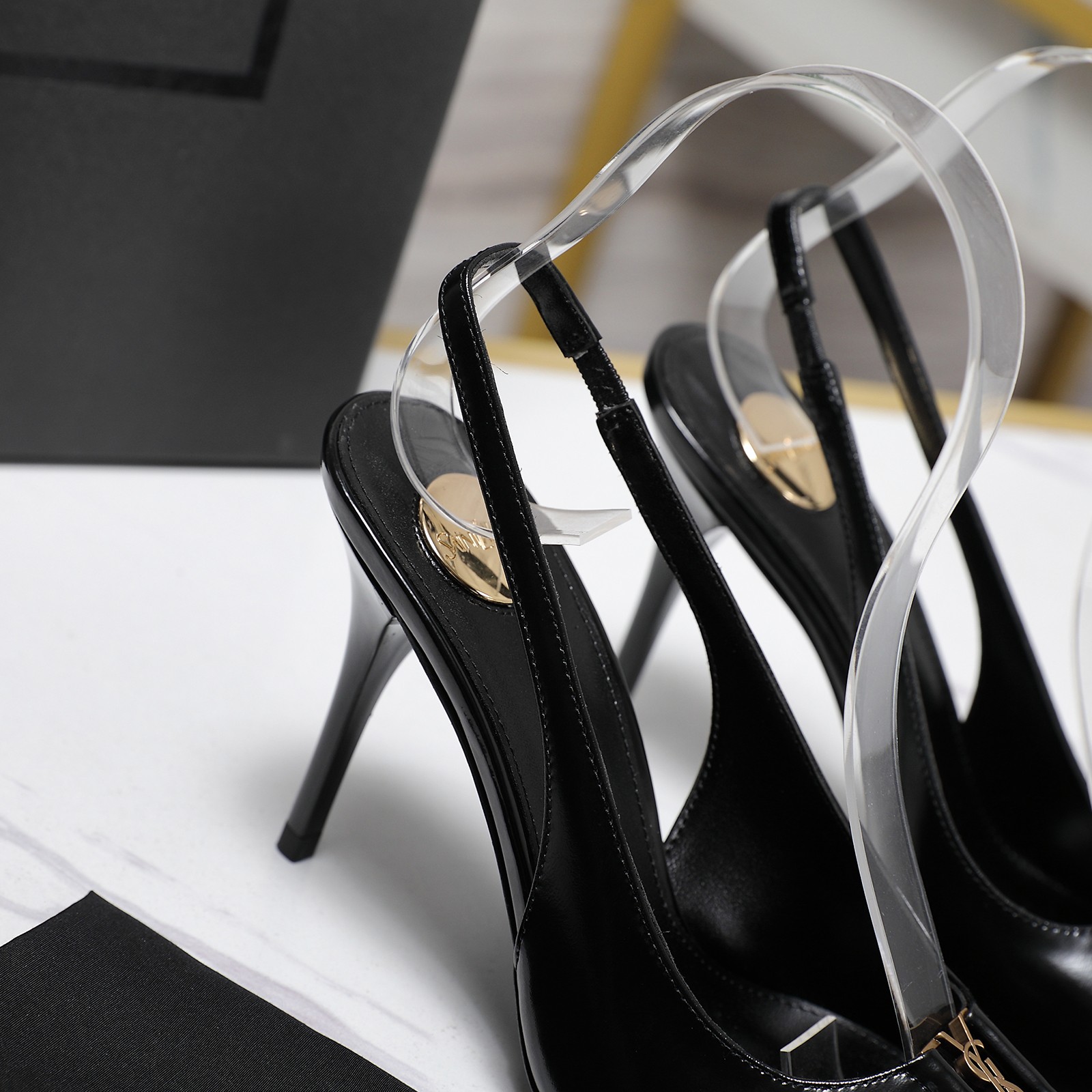 YSL バビロン ブルトイユ スリングバックパンプス スーパーコピー ブラック-2