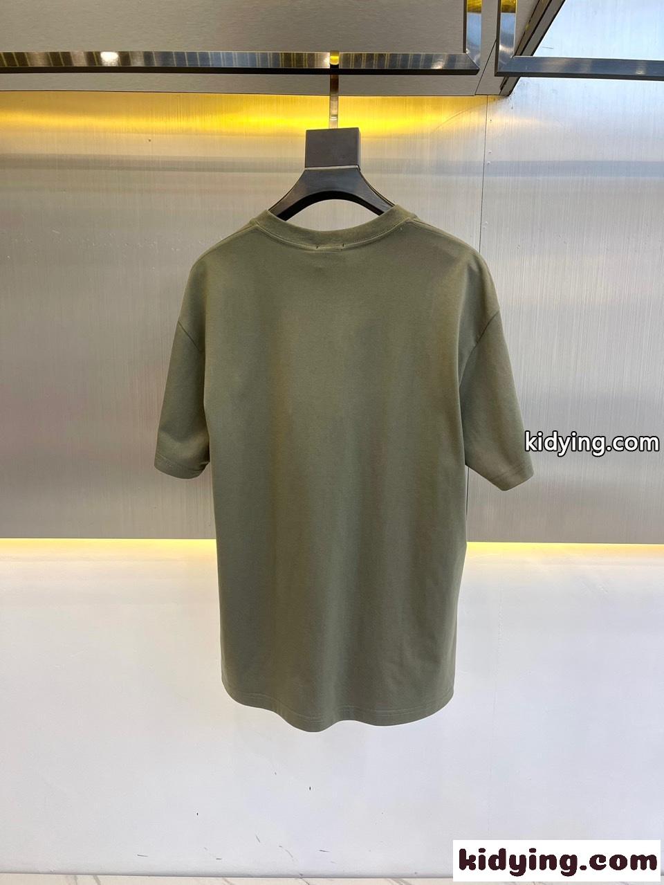 ベーシック 着回し ロゴ クルーネック バーバリー Tシャツ コピー メンズ 半袖 トップス グリーン-4
