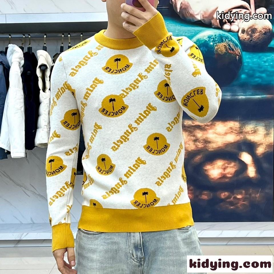 合わせやす ジャガードロゴ 総柄 クルーネック モンクレール セーター コピー-1